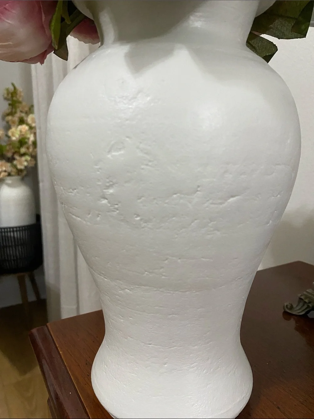 Painted Greige 10 Inch Terracotta Vase
